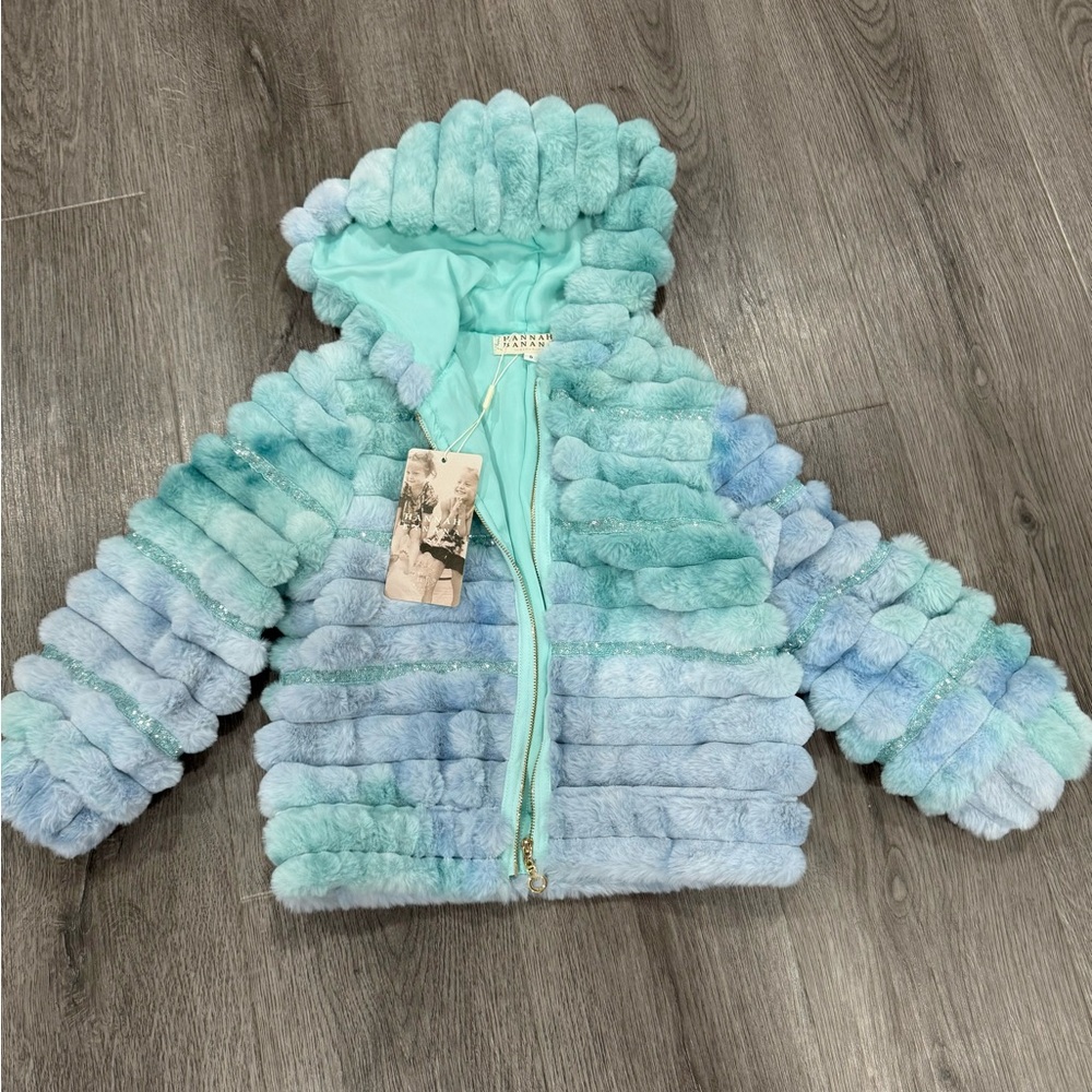 Kids Light Blue Furry Jacket